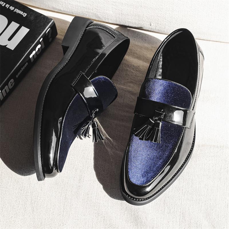 

9918 Мужские кожаные туфли, большие размеры, мокасины с одной педалью и кисточками, размер 38-48, мужская обувь Doudou 48 синий