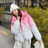 Gradient Hooded Winter Thickened Jacket