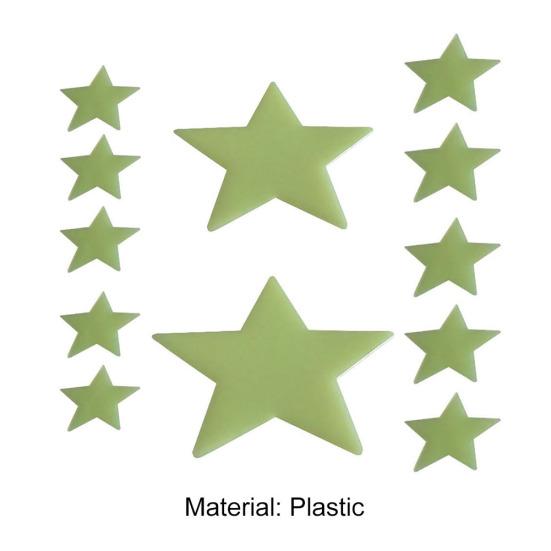 12 Stück leuchtende, im Dunkeln leuchtende Sterne Wandaufkleber für Zuhause, Schlafzimmer, Schlafsaal, Dekoration