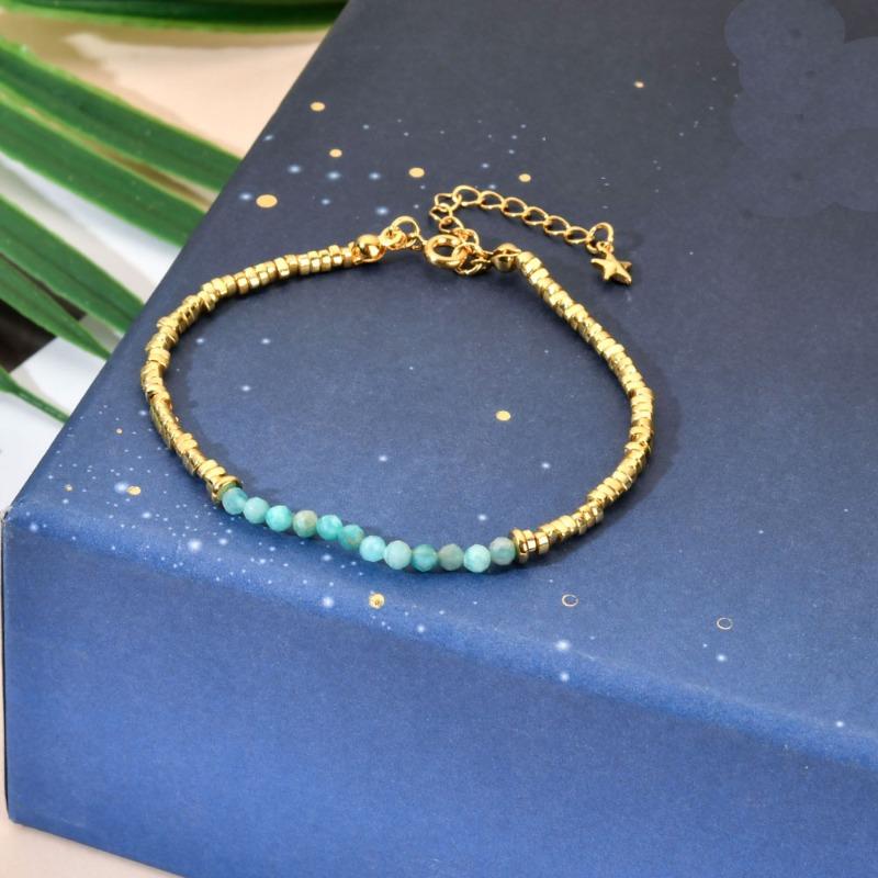 Stone Beaded Bracelet Girls Creative Electroplated Stone Crystal Bracelet