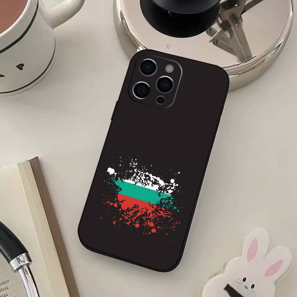 

Bulgaria Flag Phone Case For iPhone 17,16,15,14,13,12,11 Plus,Pro Max,XS,Soft Black Cover iPhone17