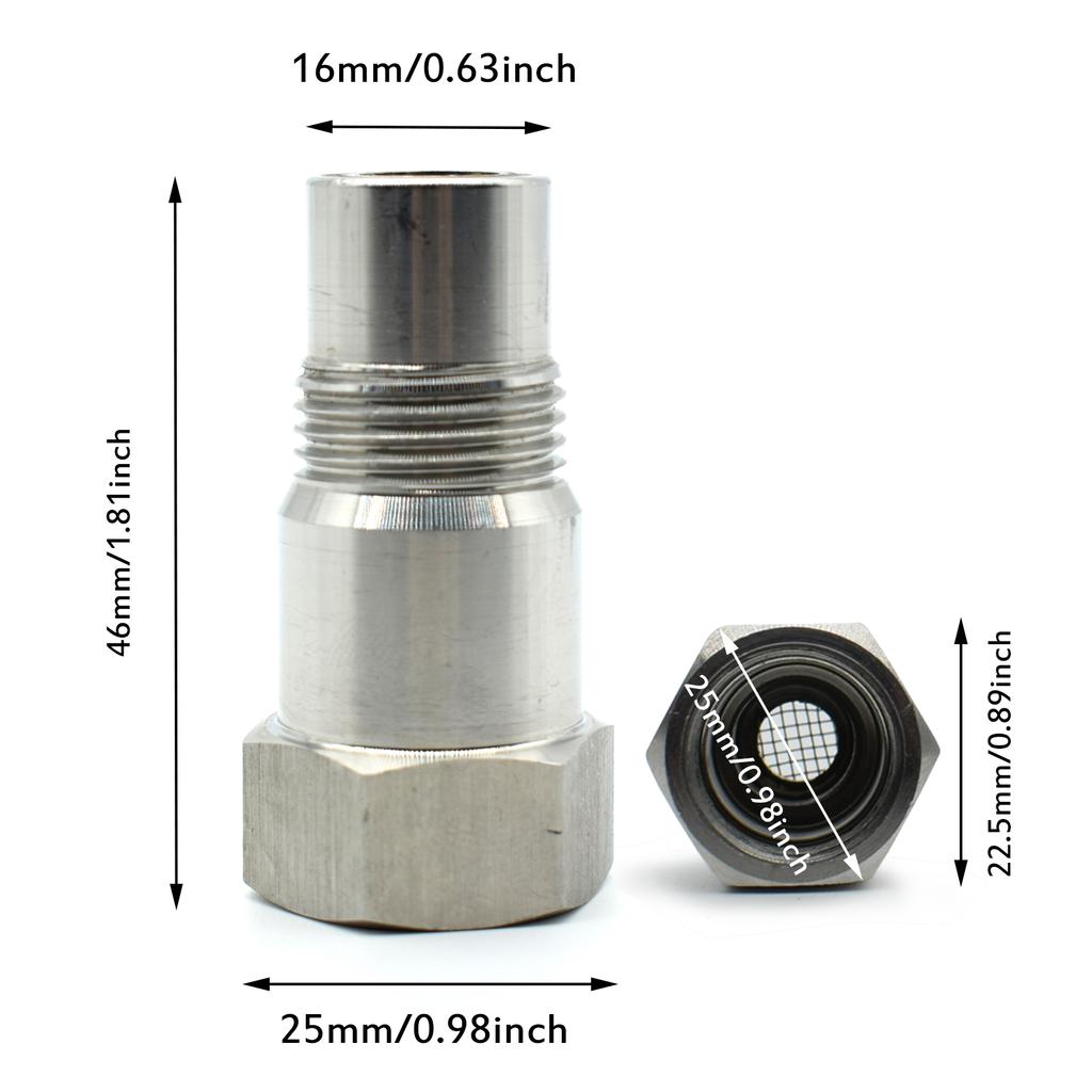 CEL Fix Check Engine Light Eliminator Adapter Oxygen O2 Sensor Spacer Weld Bung Plug Wideband Nut Cap Kit Set M18 X 1.5 Silver Car Parts Accessories