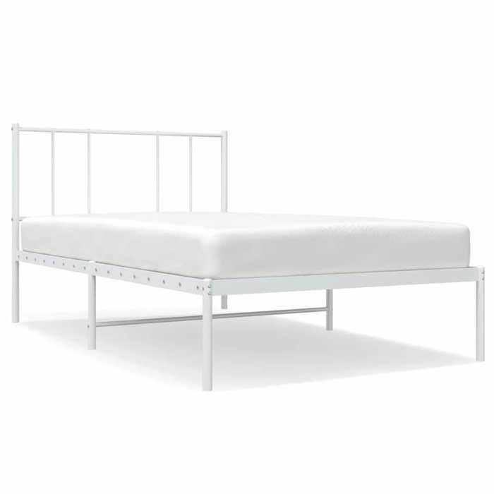 VidaXL Metal Bed Frame with White Headboard 80x200 Cm 352520