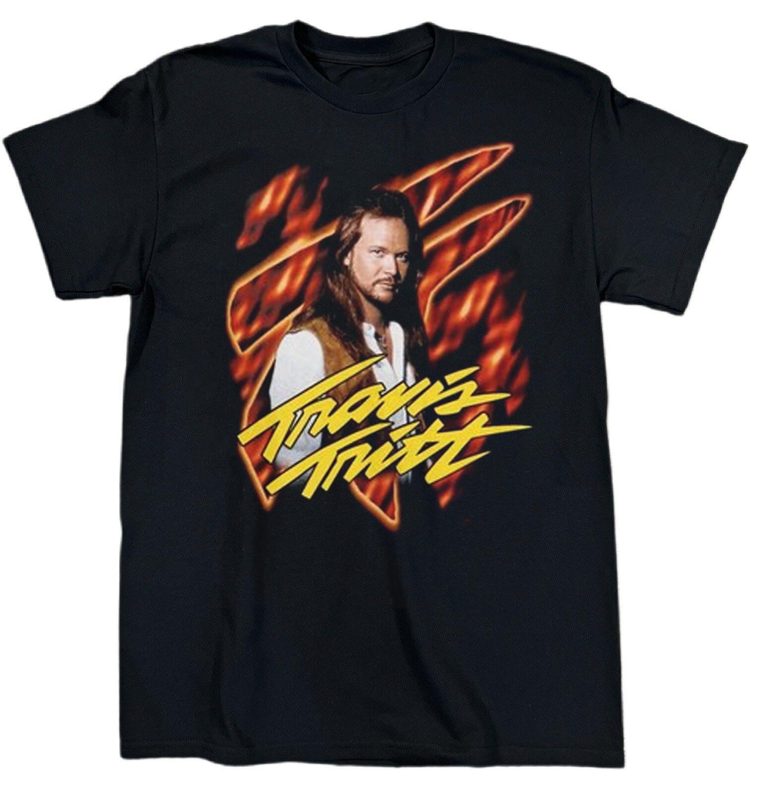 Collection Travis Tritt Music Lover Heavy Cotton Black T Shirt Unisex MC430 Unisex T-Shirt S