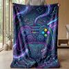 Neon Gaming Controller Theme blanket Lightweight Warm Flannel Blanket Decorative Throw Blanket for Home Decoration