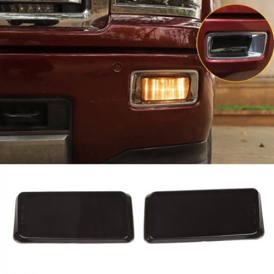 2x Front Fog Light Lamp Cover Trim For Ford Chevy Silverado 2014-2018 Blackened