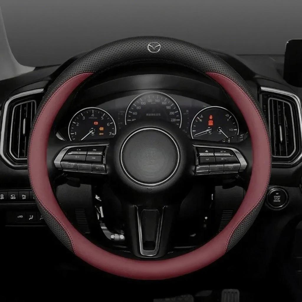 For Mazda 3 5 6 SKYACTIV Axela Atenza CX30 CX50 CX5 CX7 CX8 CX9 MX5 RX8 BT50 Suede Leather Car Steering Wheel Cover Accessories
