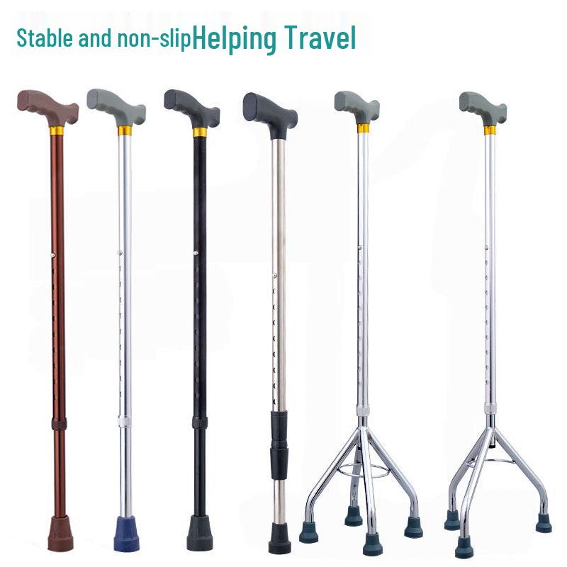 Rutschfester, teleskopierbarer Gehstock aus Edelstahl für Menschen mit Behinderung – leicht und robust