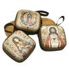 Catholic Rosary Pouch Religious Jewelry Storage Box Rosary Prayer Bag with Zippers Closures Coin Purses for Earrings
