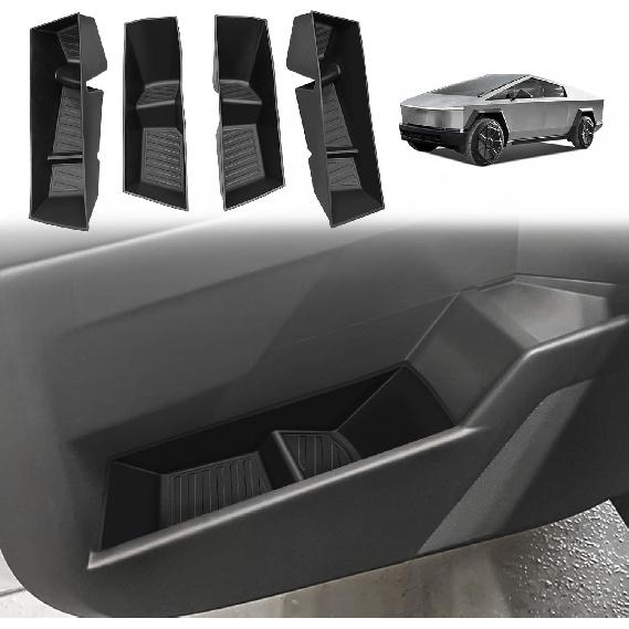 BestEvMod 4PCS Front & Rear Door Side Storage Organizer Compatible With Tesla Cybertruck 2025 2024 Interior Accessories Inner Door Handle Storage Ert