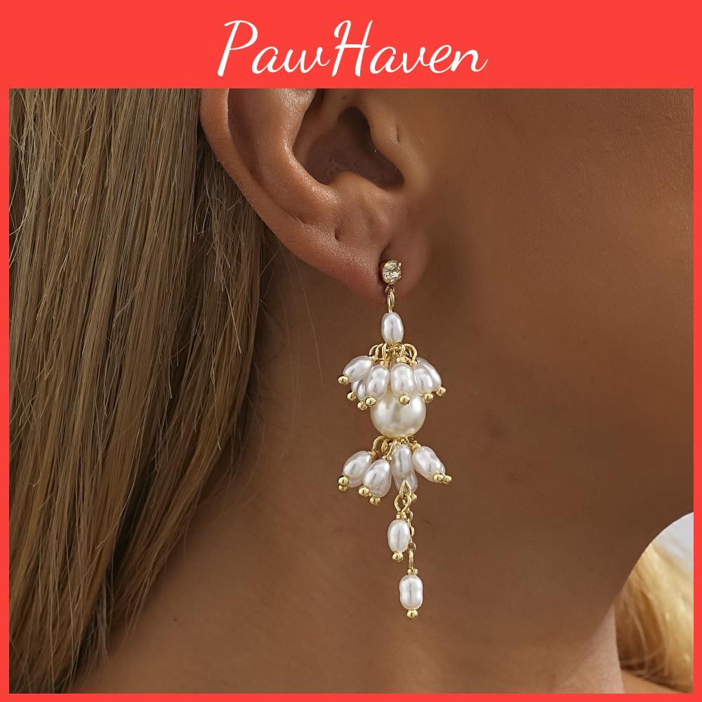 Fashionable 2023 Gold Plated Geometric Tassel Earrings With Pearl For Women