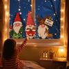 Holiday Glass Clings Christmas Gnome Static Window Sticker, PVC Waterproof Clings, Cartoon Festive Party Supplies Decals, Cute Faceless Dwarf Stickers