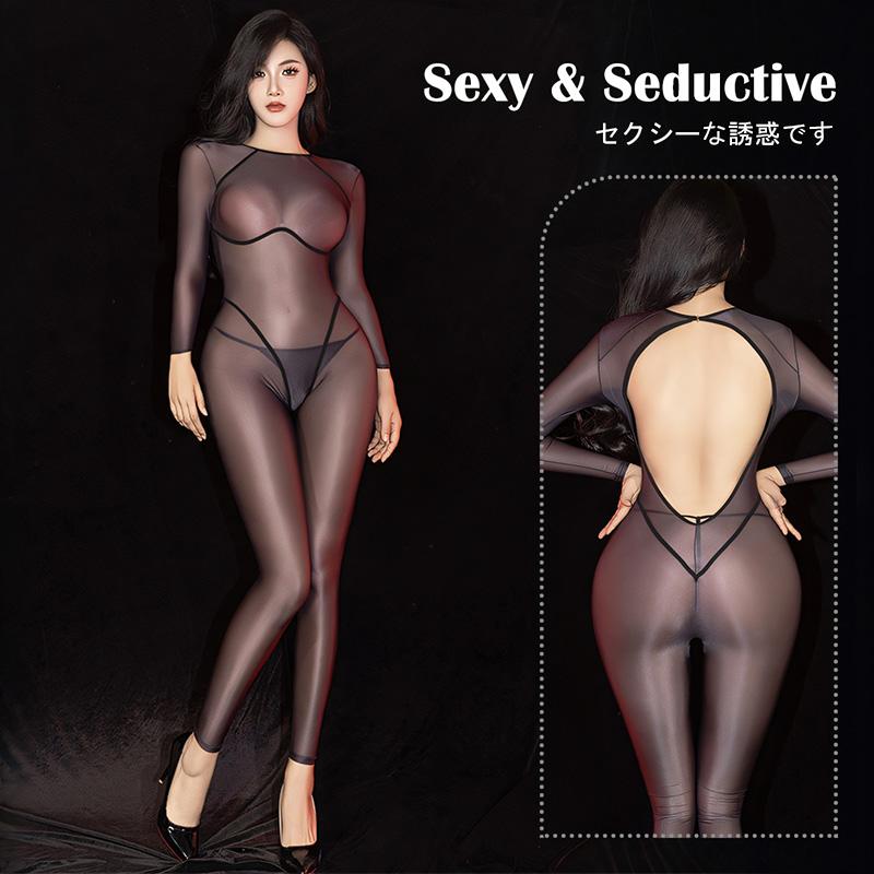 Sexy Oil Shiny Bodysuit Sheer Glossy Tights Bodystocking Leotard Jumpsuit See Through Pantyhose Erotic Lingerie Sex Porn Costume