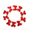 12-Piece Flocked Mini Christmas Bows Set – Gold & Red Tree Ornaments