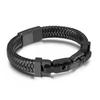 Accessories Men's Bracelet Wide Square Chain Splicing Leather Bracelet Accessories Stainless Steel Bracelet