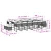 17 Piece Outdoor Dining Set with Cushions Gray Poly Rattan