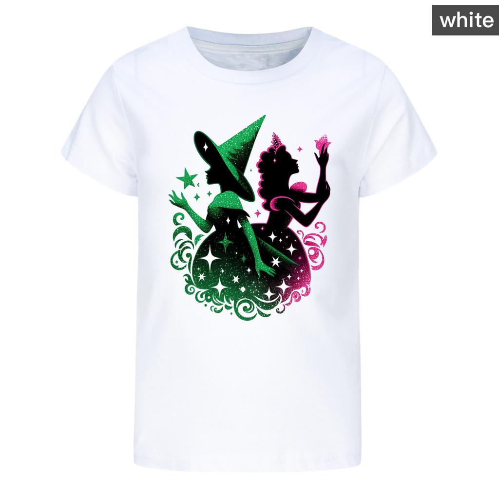 Kinder Mädchen Hexenprint Lässiges Kurzarm T-Shirt