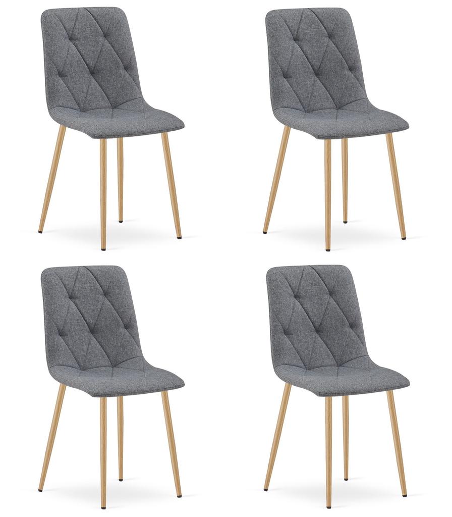 LIBRA Chair - Dark Gray Fabric / Wood Color Legs X 4