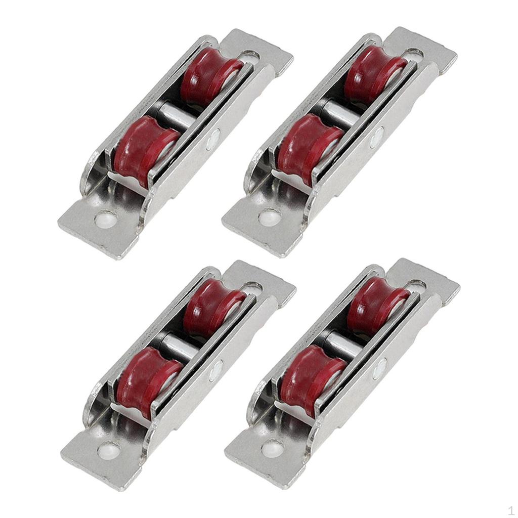 4 Pcs Push Pull Window Pulley Stainless Steel Hardware Rollers Nylon for Bedroom