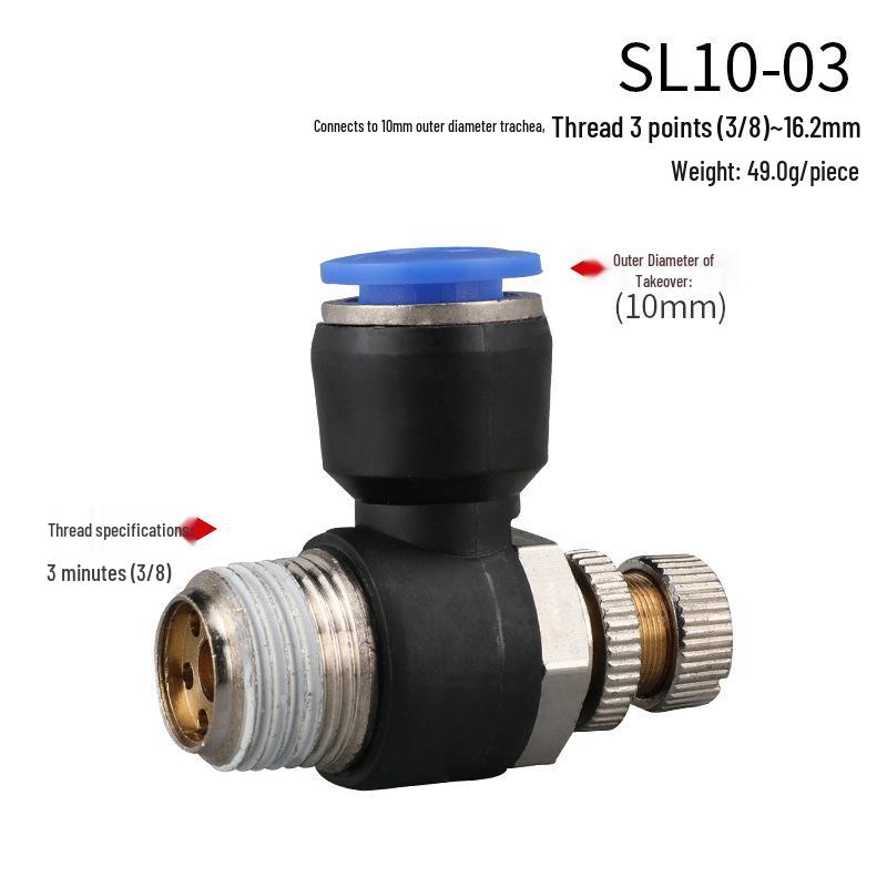 Pneumatic Fitting Combo: SL Throttle Valve 8-02, SL6-01 Component, 10-02 Insert Cylinder, Air Pump