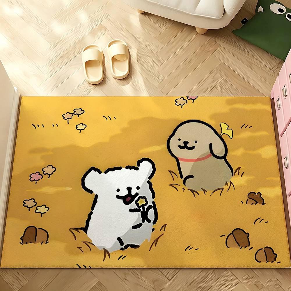 Cute M-Malteses Carpet Bathroom Anti-slip Mat Door Mat Home Decoration Mat Entrance Door Mat Scratch-resistant Door Mat
