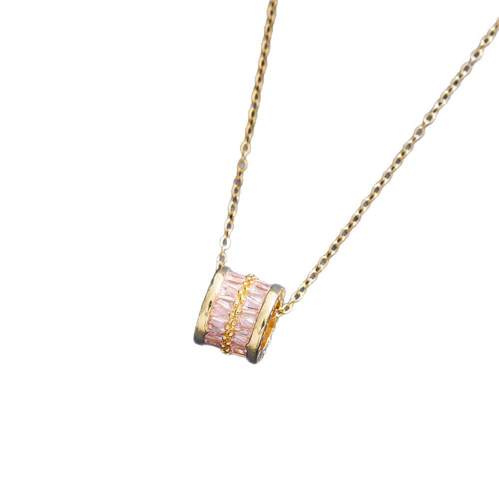 Elegante Zirkonia-Anhänger-Halskette für Damen - Luxuriöse Titanstahl-Schlüsselbein-Kette