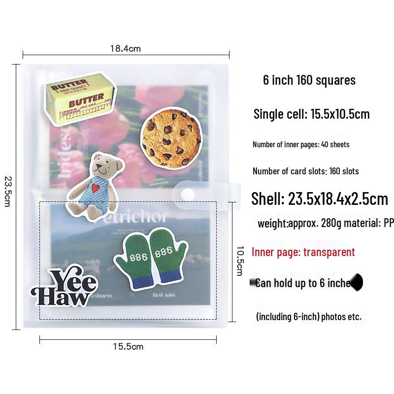 3-Zoll Polaroid Mini Transparentes Fotoalbum für Fotos, Tickets und Postkarten Scrapbook