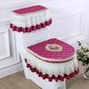 3 PCS/Set Gold Velvet Lace Toilet Seat Cover Set Toilets U-Shaped Coat Home Bathroom Toilets Mat Tank Cover Toilet Cover Sets
