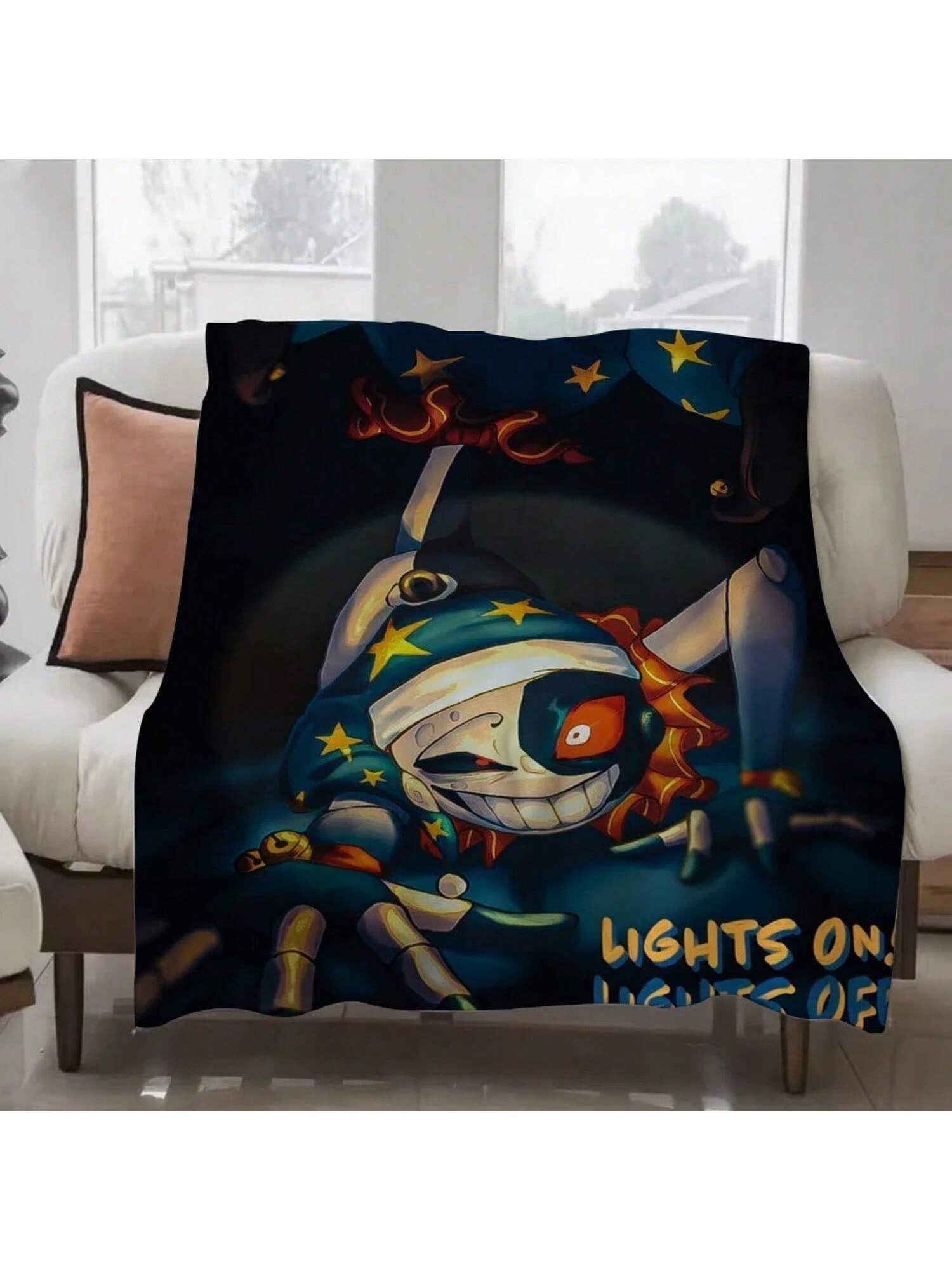 

Sundrop And Moondrop Fnaf Blanket Design Lightweight Throw Blanket For Dorms, Naps, Living Room, Office,Sofa,All-Season 75X95CM сірий колір