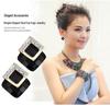 Korean Style Geometric Zircon Needle Ear Studs for Women - Retro Fashionable Earrings