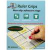 48Pieces Total-24Large&24Small Non-Slip Silicone Grips for Quilt Templates, Quilting Rulers, Adhesive Backing Rings Sewing Tool