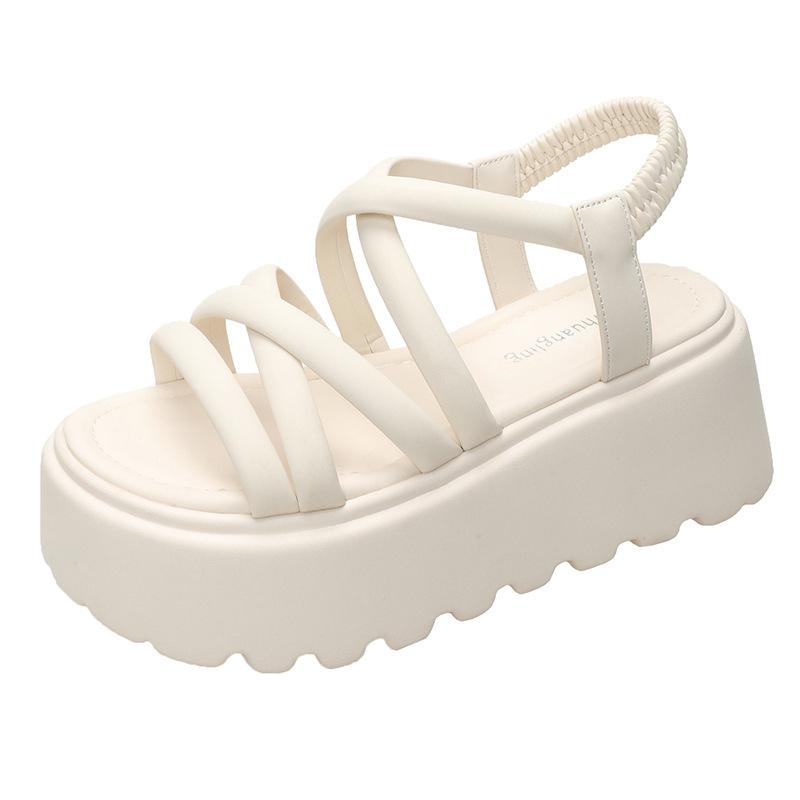 

Sandals women s fashion summer new muffin cross with platform women s shoes Roman style foot sandals 39