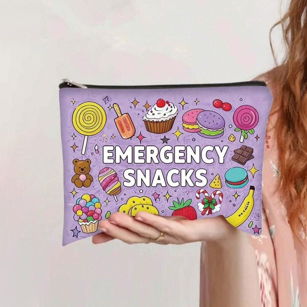 

New Canvas Cosmetic Bag Zipper Closure Print Pattern Cable Organizer Bag Waterproof Large Capacity Makeups Organizer Travel Use