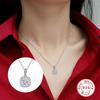 1 Carat S925 Silver Necklace Square Bag Pendant With Moissanite Collarbone Chain Eight Hearts And Eight Arrows