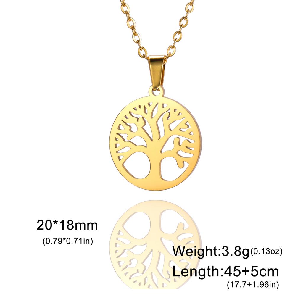 LIKGREAT Tree of Life Men Necklace Stainless Steel Talisman Amulet Choker Chain Necklaces Vintage Jewelry Gift