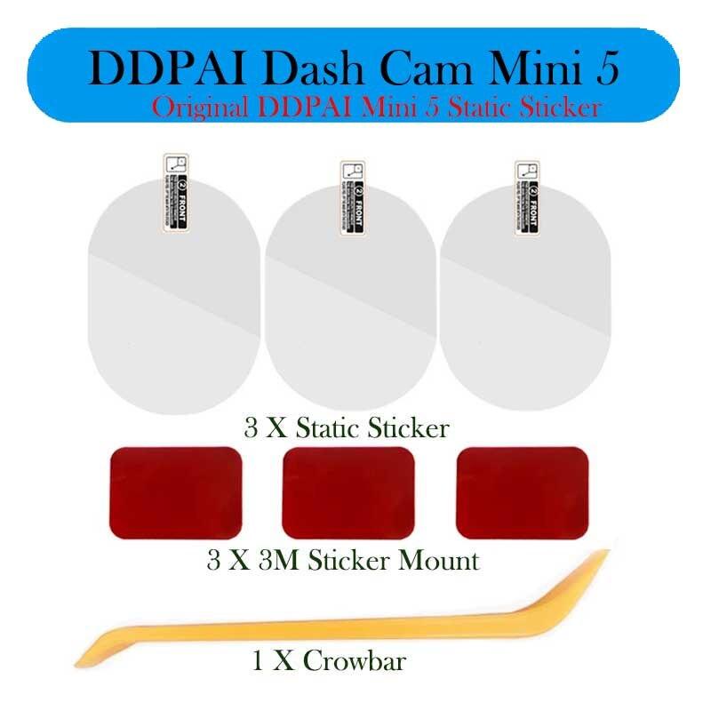

Для DDPAI Dash Cam Mini 5 Dash Cam Smart 3M Film and Static Stickers, для DDPAI Mini 5 Car DVR 3M Film Holder 3Pcs 3M+Static DDPAI Mini 5 Sticker+3M *3