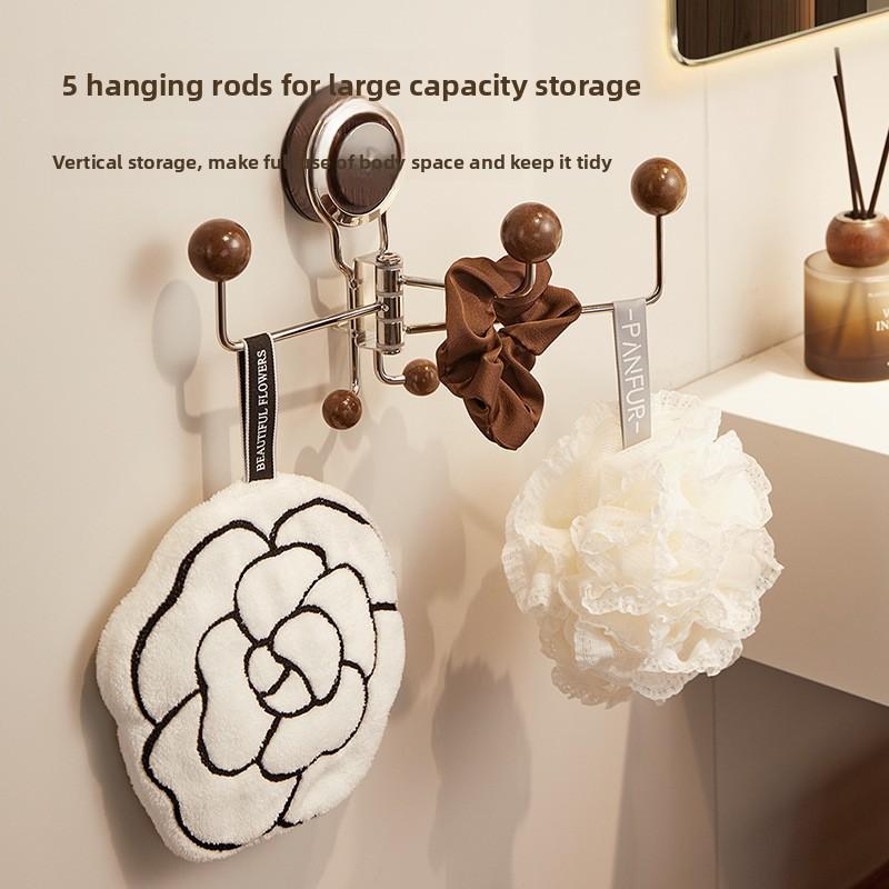 Sugkoppskrok, Multifunktionell väggmonterad roterande krok, Inget behov av borrning, Väggmonterad badrumskrok, Klädkrok