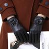 Schaffellhandschuhe Damen Winter Warme Handschuhe Fahr- und Radhandschuhe Fleece Echtlederhandschuhe
