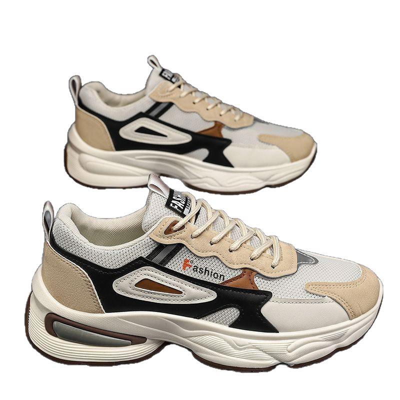 Autumn Men's Shoes New Breathable Mesh Sports Shoes Trendy Versatile Platform Casual Trendy Shoes