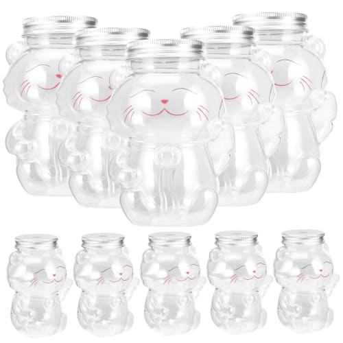 

OUNONA 10-Piece Thick Transparent Milk Tea Cup, Portable Tea and Juice Bottle, Beverage Storage Bottle