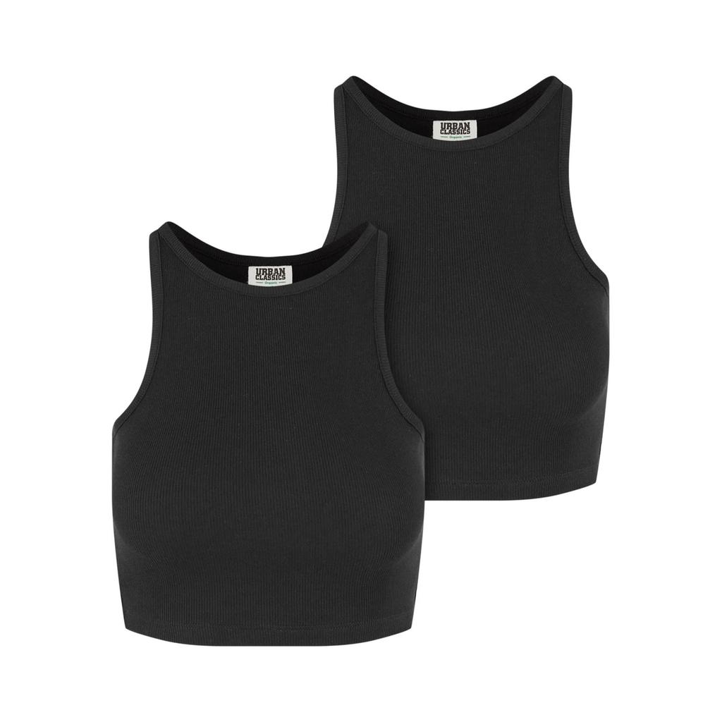 Urban Classics Womens/Ladies Ribbed Organic Crop Top (Pack of 2)