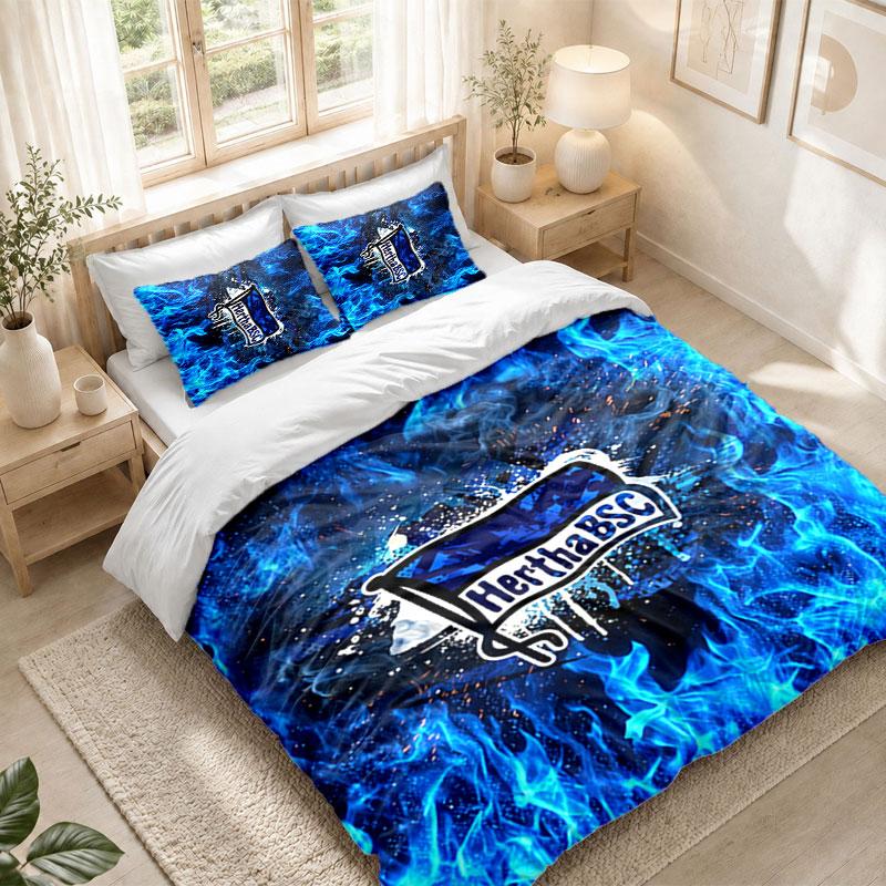 Bedding Set 1 Duvet Cover 2 Pillowcases Hertha Bsc FC Print Bedroom Home Decoration