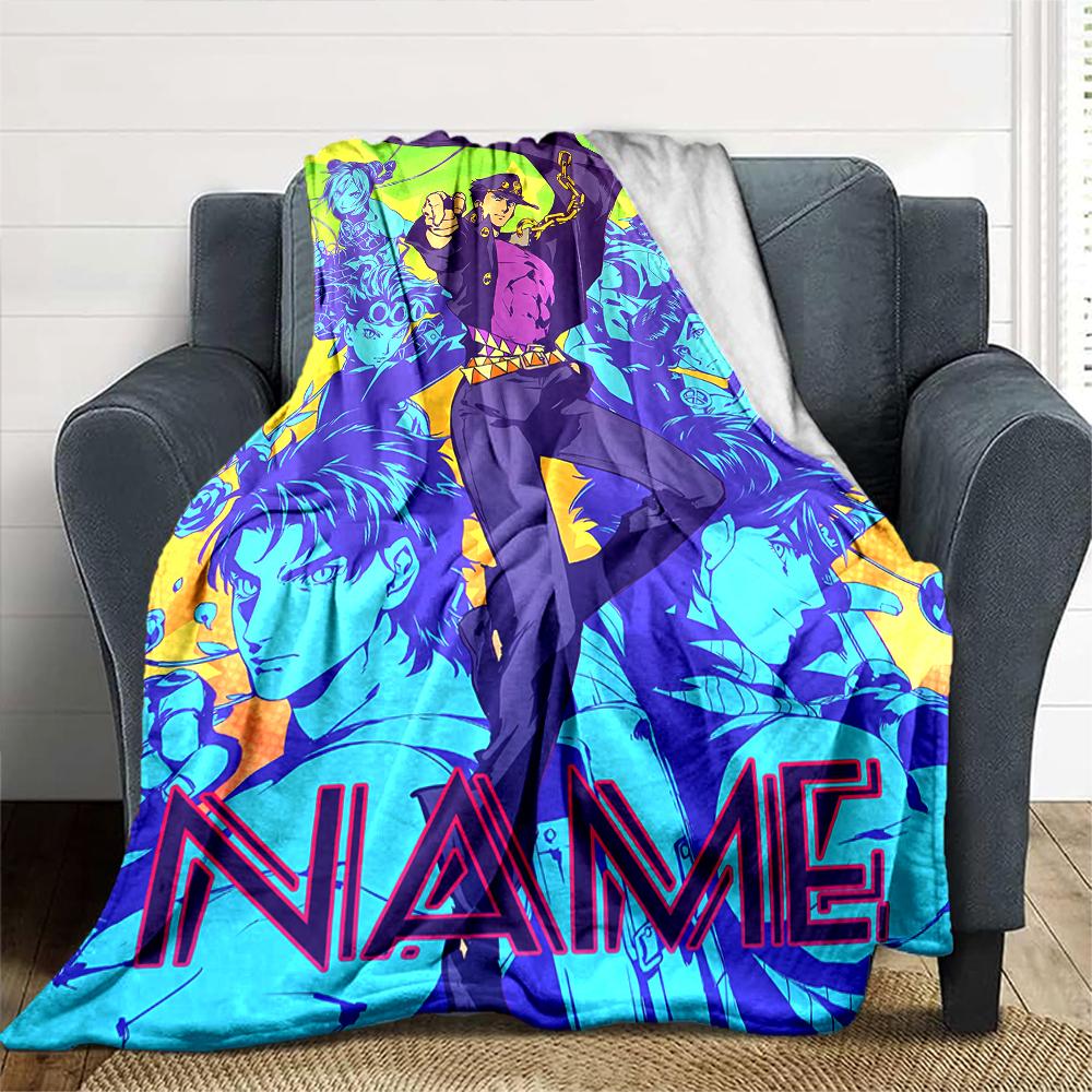 Customiz Name Personality JoJo's Bizarre Adventure Blanket Soft &Warm Sofa Office Bed Travel Lunch Break Blanket, Gift Suitable All Seasons