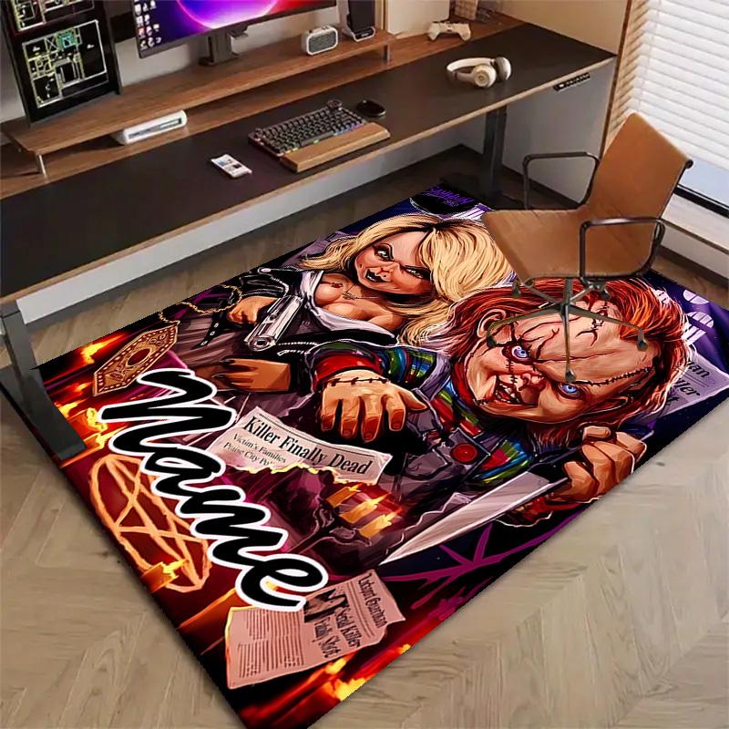 Custom Chucky Mat Personalized Name, Polyester Washable Indoor Entryway Rug, Gift for Christmas, Easter, Thanksgiving Day