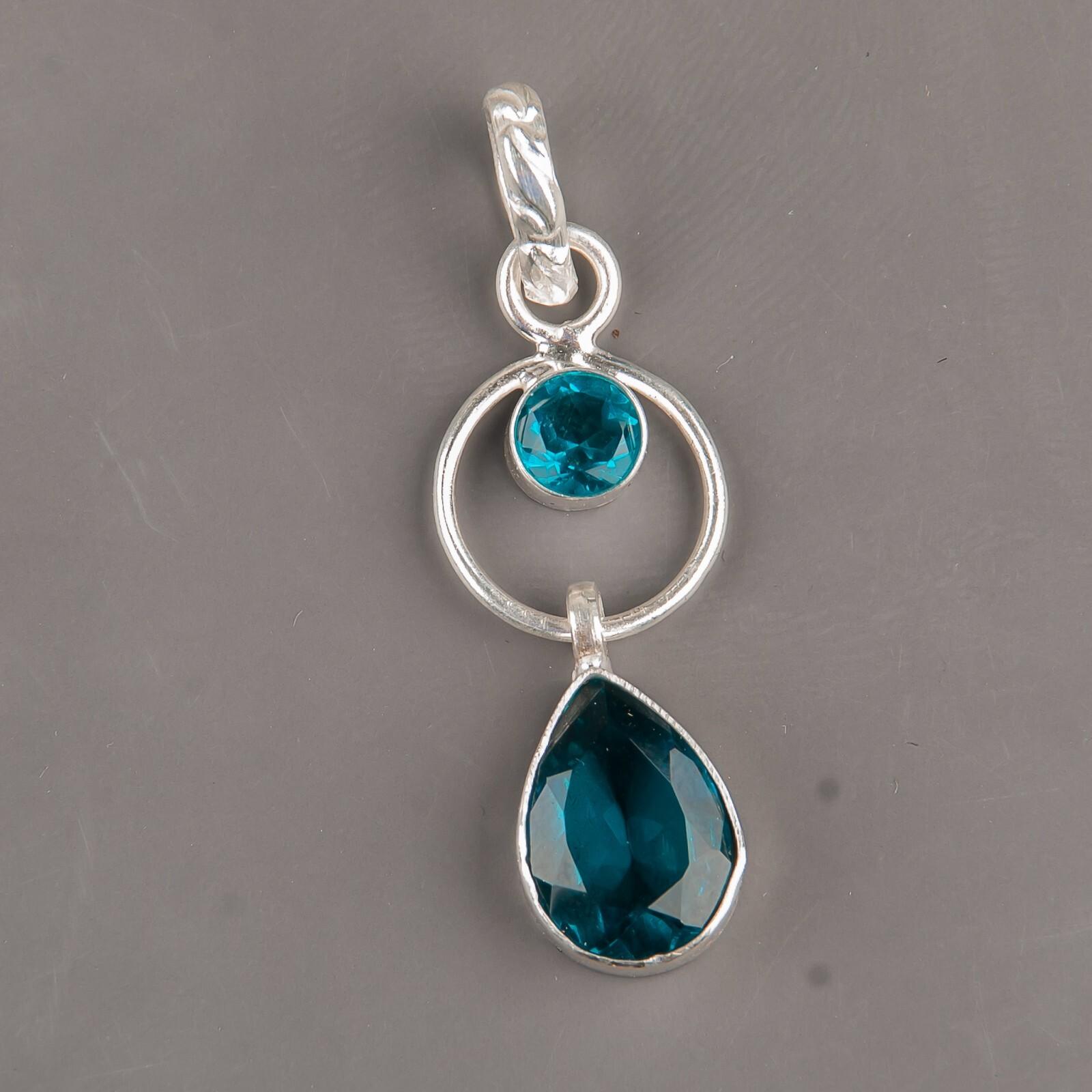 

925 Sterling Silver Handmade Jewelry Apatite Gemstone Pendant 1.80 For Women PP-10-12