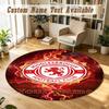 Round Rug Custom NameMiddlesbrough FC Pattern Non Slip Carpet Home Floor Decor