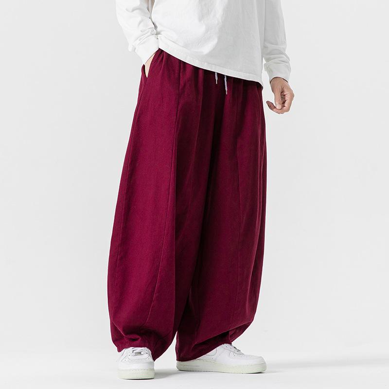 2025 New Men's Plus Size Japanese-Style Wide-Leg Loose Casual Pants