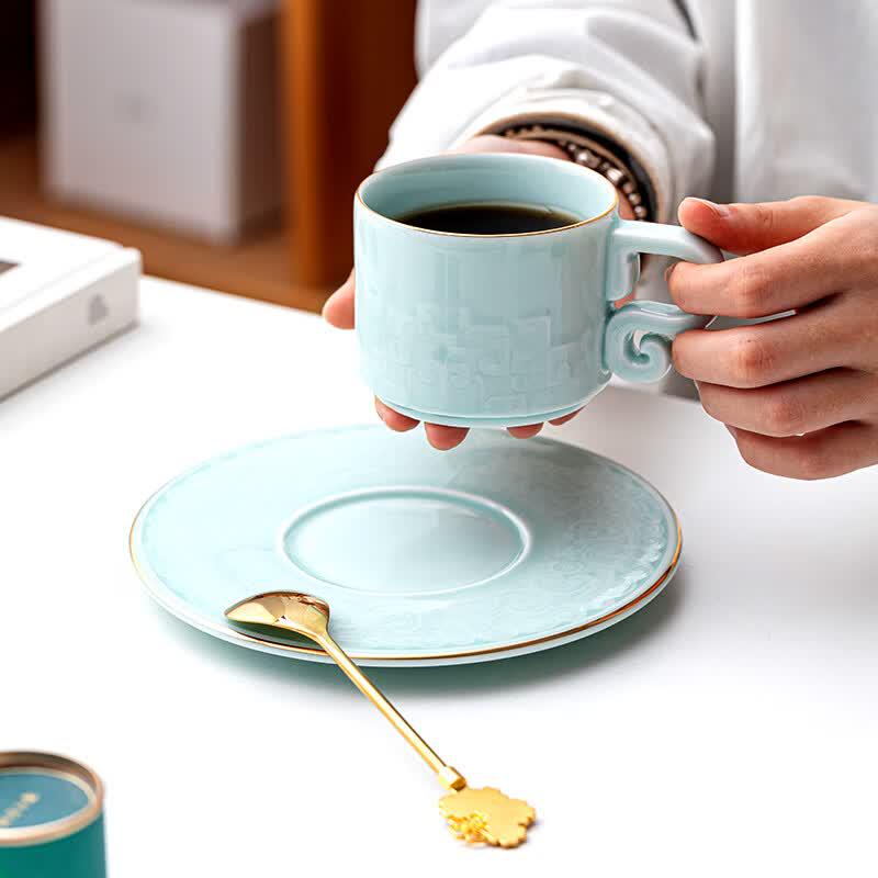 Jinyu Zhixing Chinese Ceramic Tea Set Gift Box
