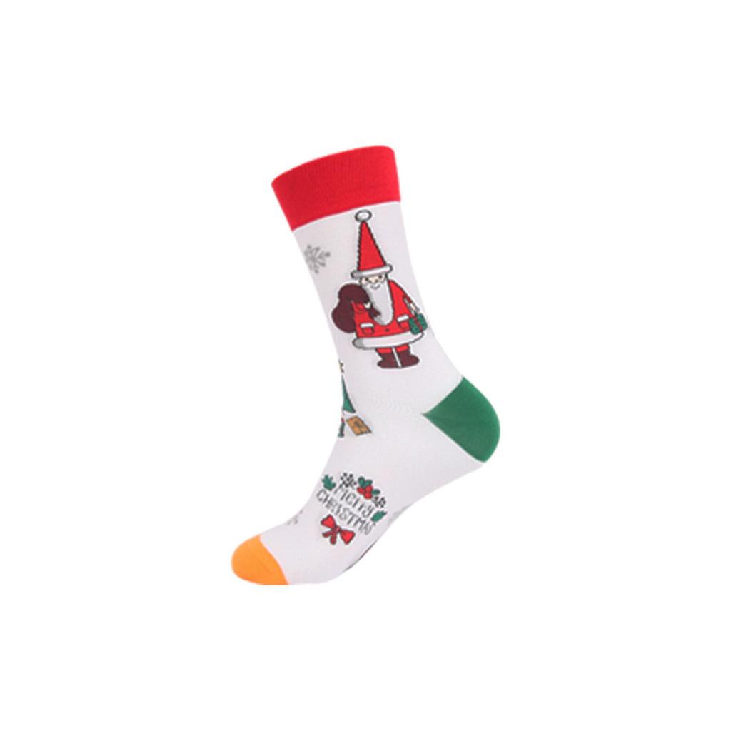 Autumn Santa & Reindeer Christmas Mid-Tube Cotton Socks for Men & Women - Trendy and Comfortable