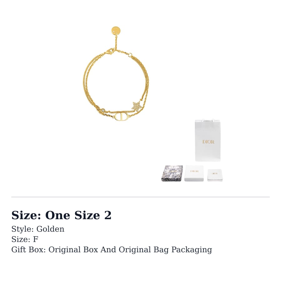 DIOR Crystal Bracelets Women's Gold B1133PMTCY-D301